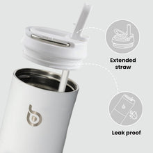Isolierte Trinkflasche 680ml mit Strohhalm und