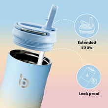 Isolierte Trinkflasche 680ml mit Strohhalm und