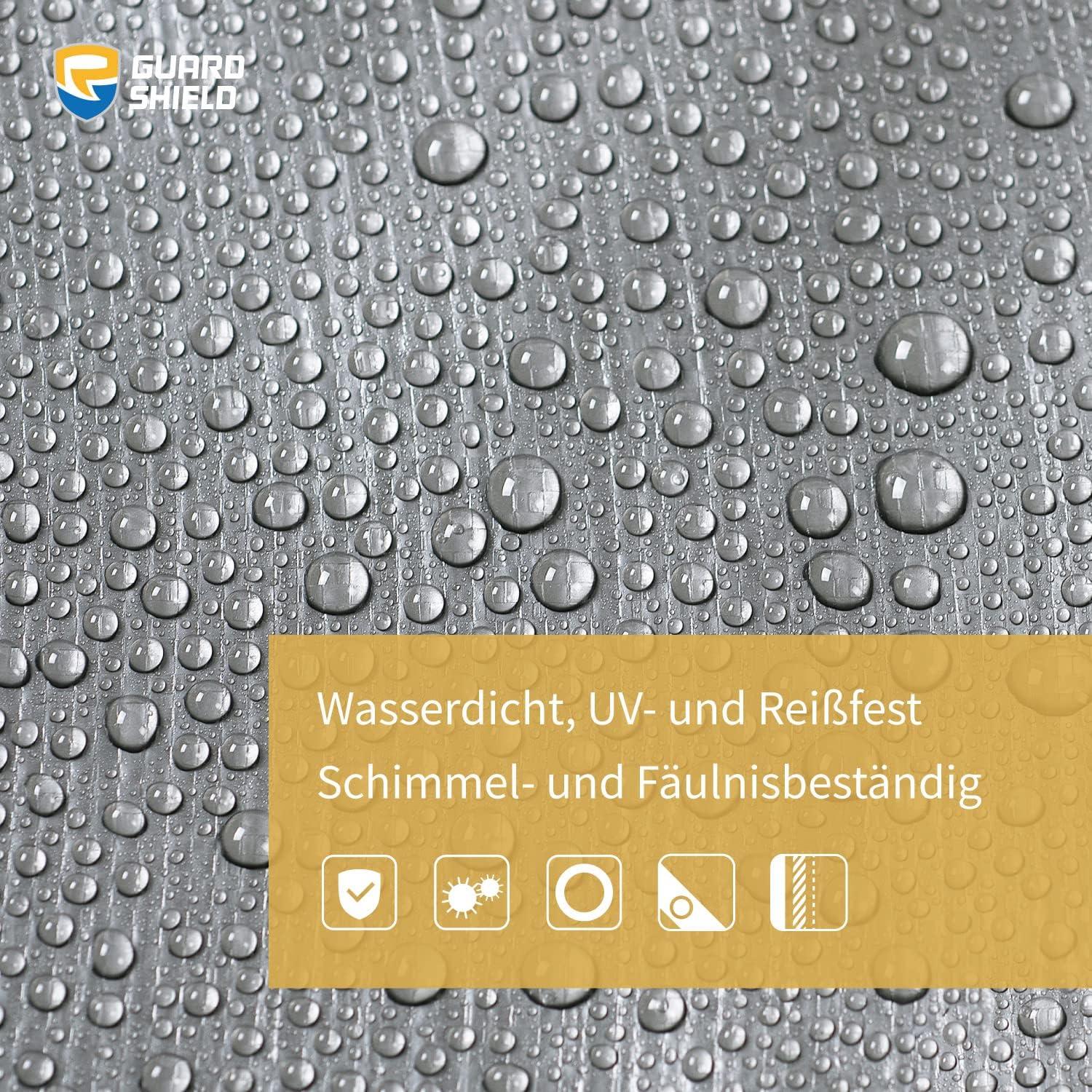 Abdeckplane Wasserdicht 3m x 4m Grau/Schwarz 160g/m² UV-stabilisiert