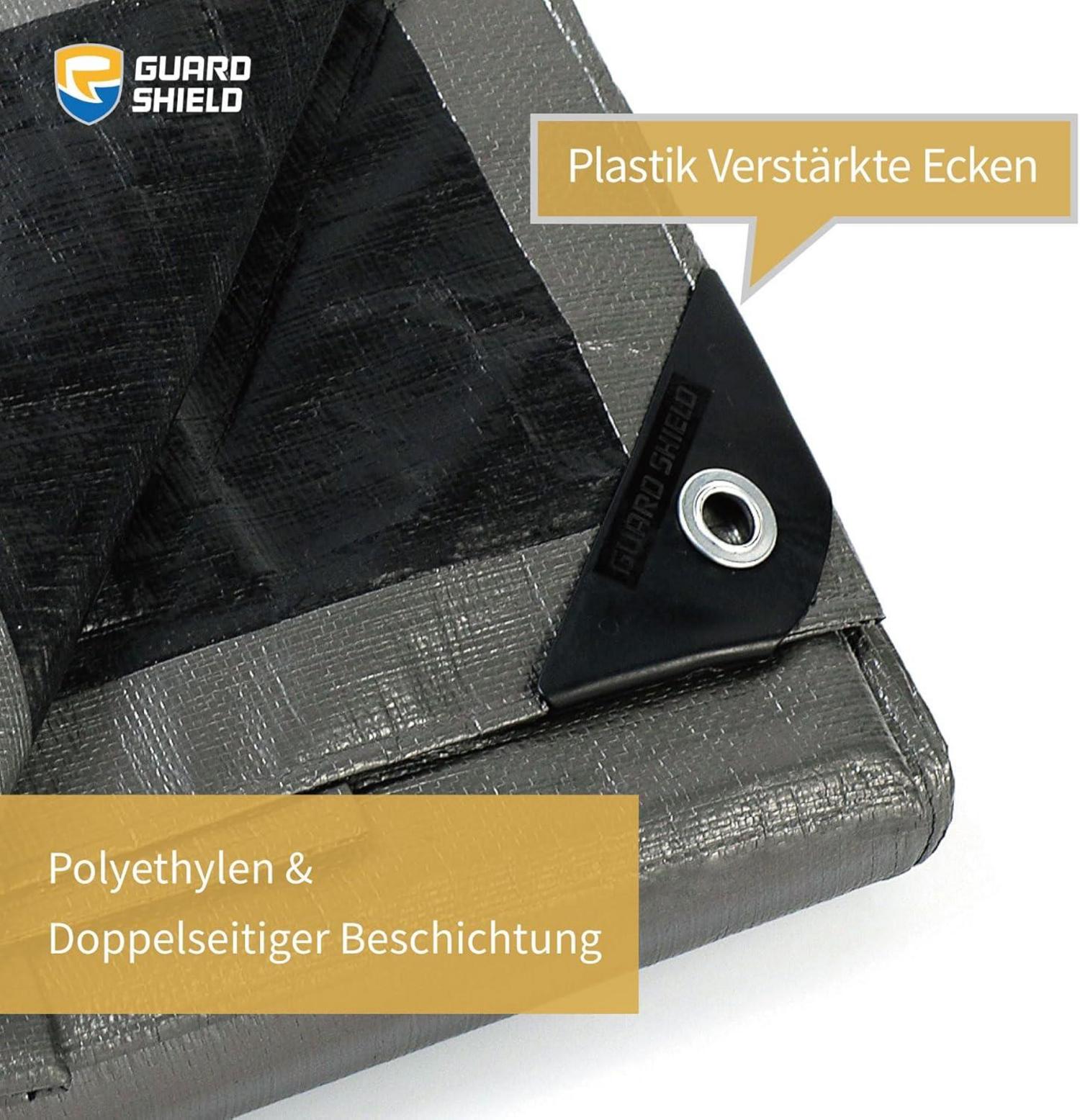 Abdeckplane Wasserdicht 3x3m Grau/Schwarz 160g/m² GUARD
