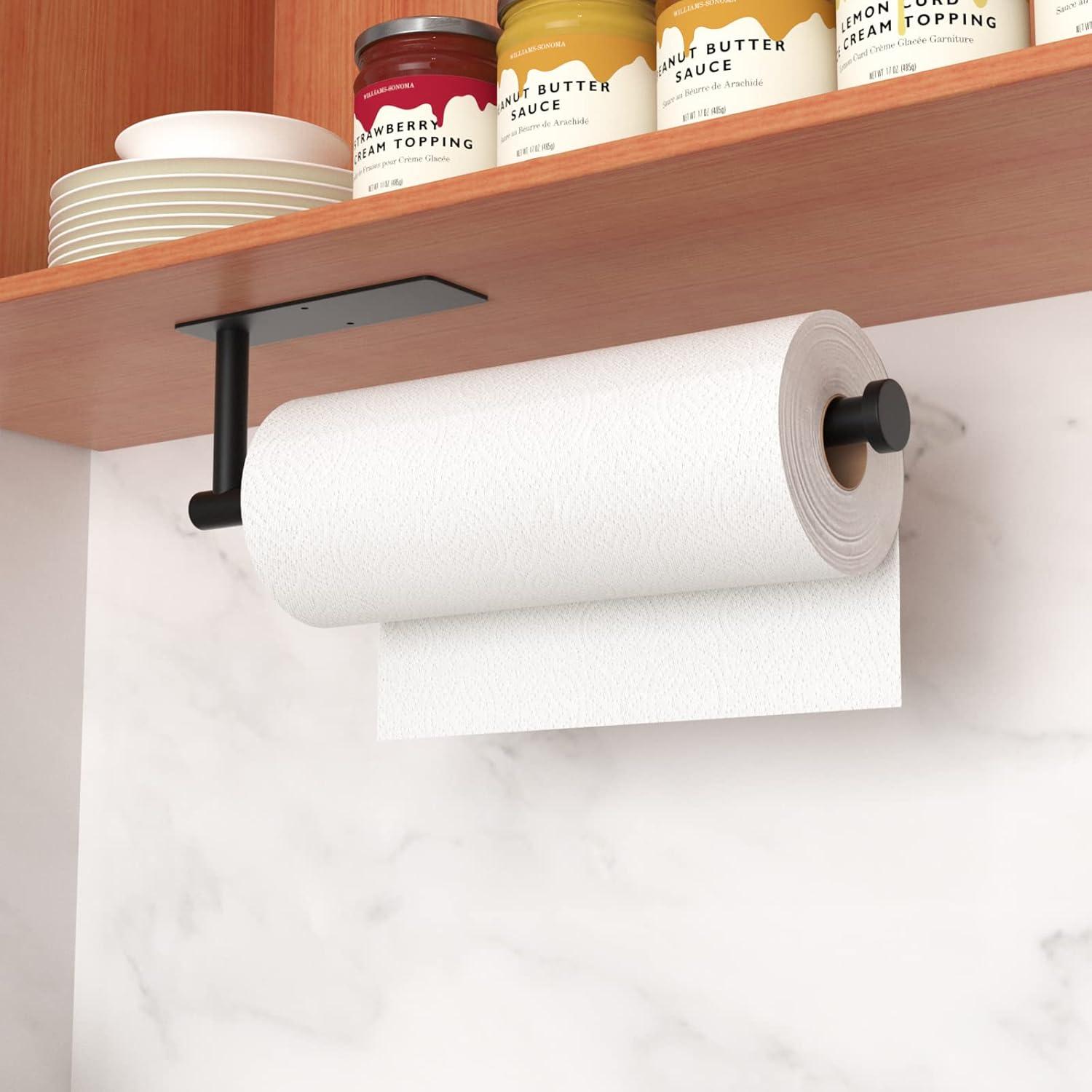 Küchenrollenhalter mattschwarz selbstklebend bohrbar Edelstahl SUS304