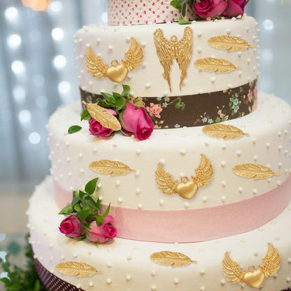 2x Feder Fondant Silikonform für Kuchen & Dessertdekoration