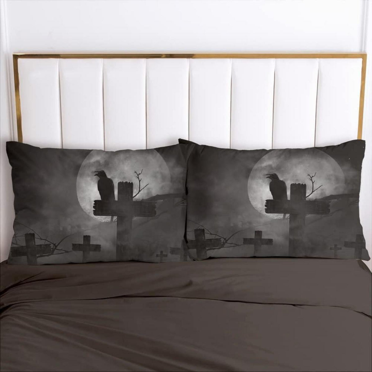 Gothic Bettwäsche-Set 135x200 cm, Schädel Muster Halloween