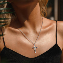 Silberne Kreuzkette Anhänger Halskette Glauben Frauen Schmuck
