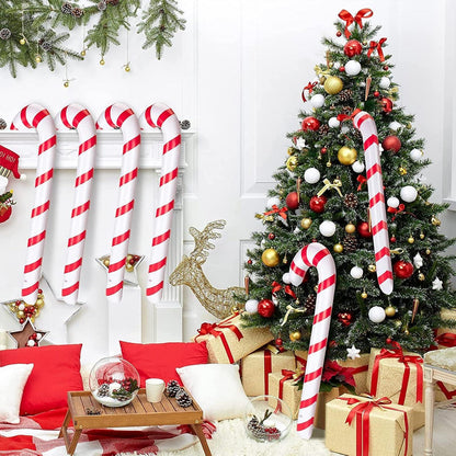 Weihnachtsdeko Aufblasbare Zuckerstangen 87 cm Rot Weiß 3er Set
