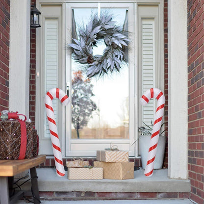 Weihnachtsdeko Aufblasbare Zuckerstangen 87 cm Rot Weiß 3er Set