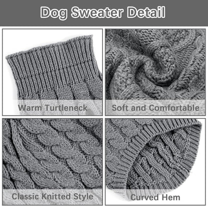 Hundepullover Winter Rollkragen Strickpullover Weich Katzen Kleine Hunde Medium