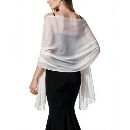 Chiffon Schal Damen leicht weich für Abendkleider Hochzeit Braut 200x70cm