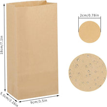 50 Stück Kraftpapiertüten Braun mit Aufkleber 9x18x5.5 cm