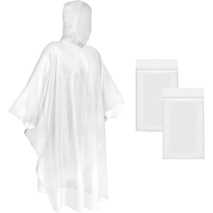 Regenponcho Transparent mit Kapuze, 2 Stück, Wasserdicht