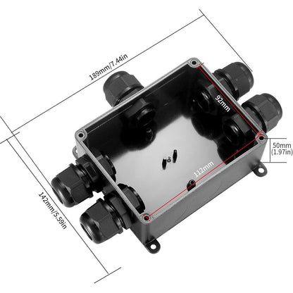 Wasserdichte Abzweigdose IP68, 5-Wege Klemmdose Außen für Ø4-12mm Kabel