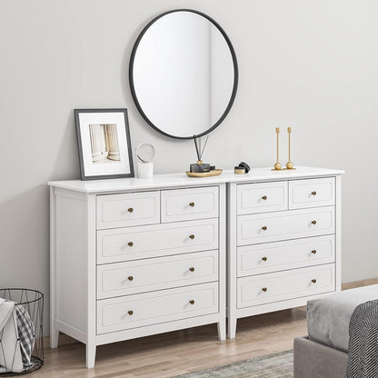 Weiße Kommode mit 5 Schubladen – Schlafzimmer Sideboard 80x40x80cm