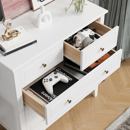 Weiße Kommode mit 5 Schubladen – Schlafzimmer Sideboard 80x40x80cm