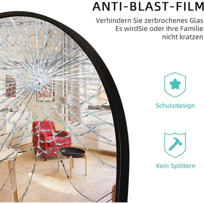 Gewölbter Standspiegel Schwarz 161cm – Vollständig & Elegant