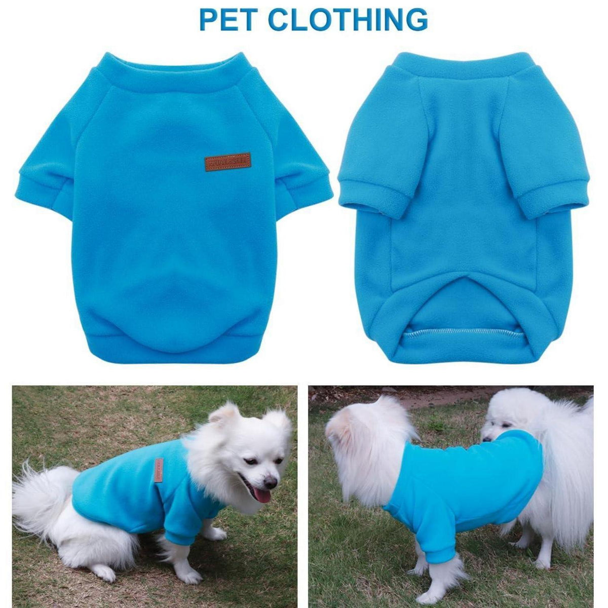 Hundepullover Fleece Blau XL – Warm & Bequem für Kleine Hunde
