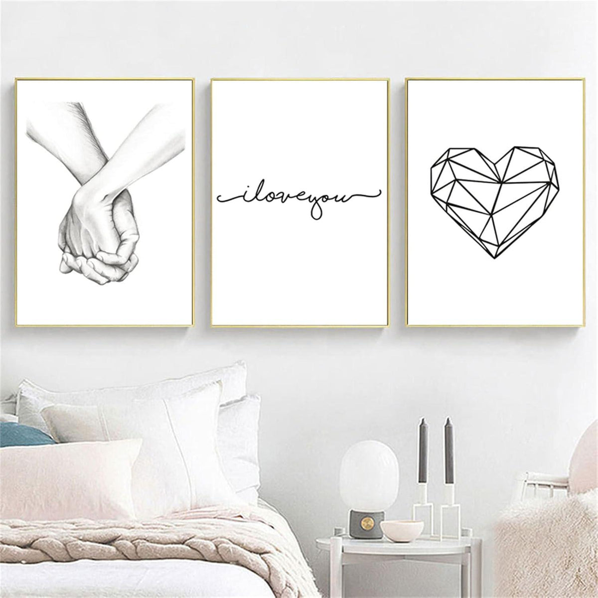Trayosin 3-teiliges Premium Poster Set Hand in Hand Moderne