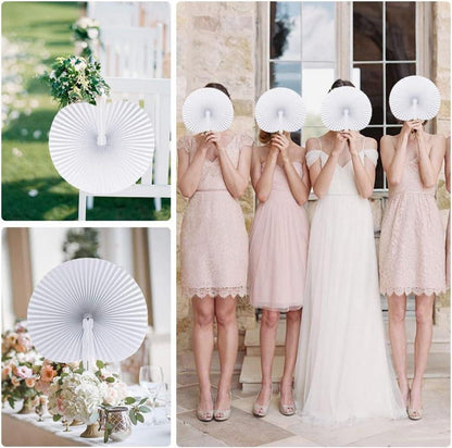 Handfächer Hochzeit 48 Stück Weiß Geschenk Vintage Deko