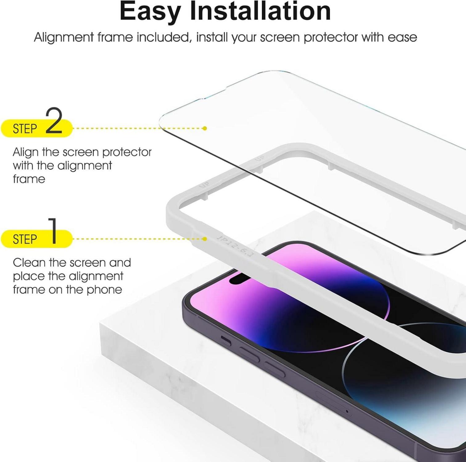 Panzer Schutz Glas iPhone 14 Pro 2022 6,1 Zoll 9H Härte 3+2 Stück