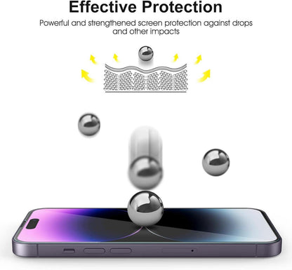 Schutzglas Panzer für iPhone 14 Pro 2022, 3+2 Stück, 9H Härte, Rahmenhilfe