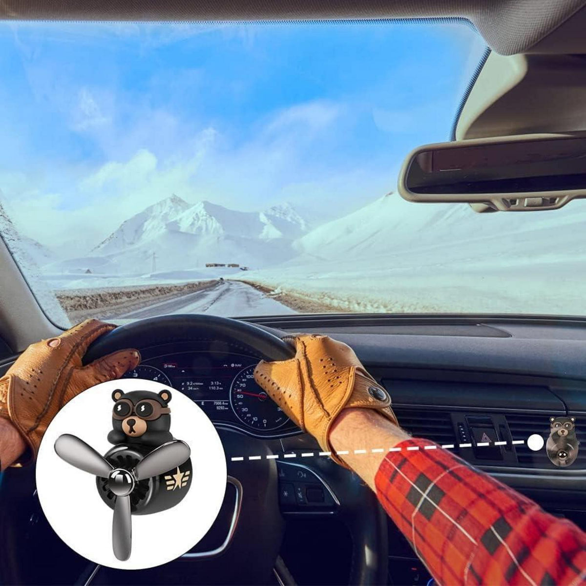 Auto Diffusor Bär Pilot mit Dufttabletten für Lüftung