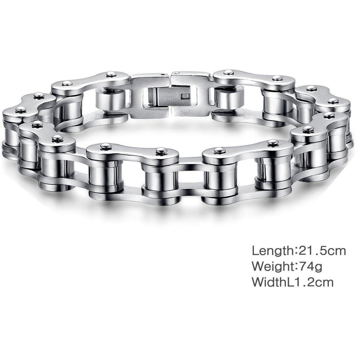 Herren Armband Edelstahl Gliederkette Biker Stil 21.5cm