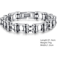 Herren Armband Edelstahl Gliederkette Biker Stil 21.5cm