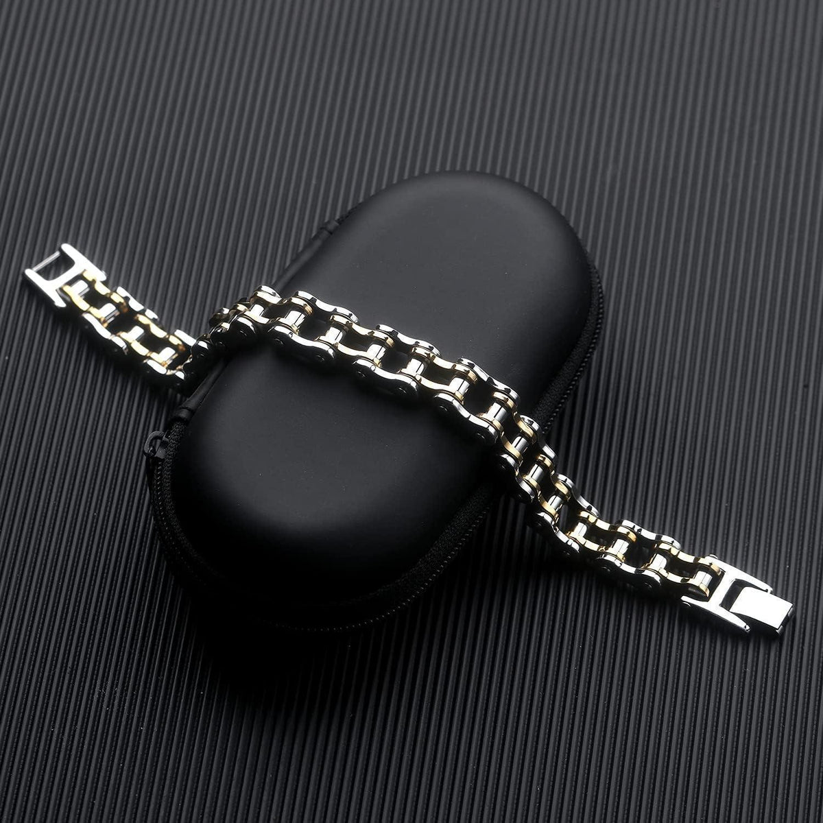 Herren Armband Edelstahl Gliederkette Biker Stil 21.5cm