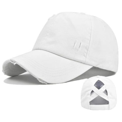Damen Baseballkappe Pferdeschwanz – Vintage Sonnenhut für Sport & Outdoor