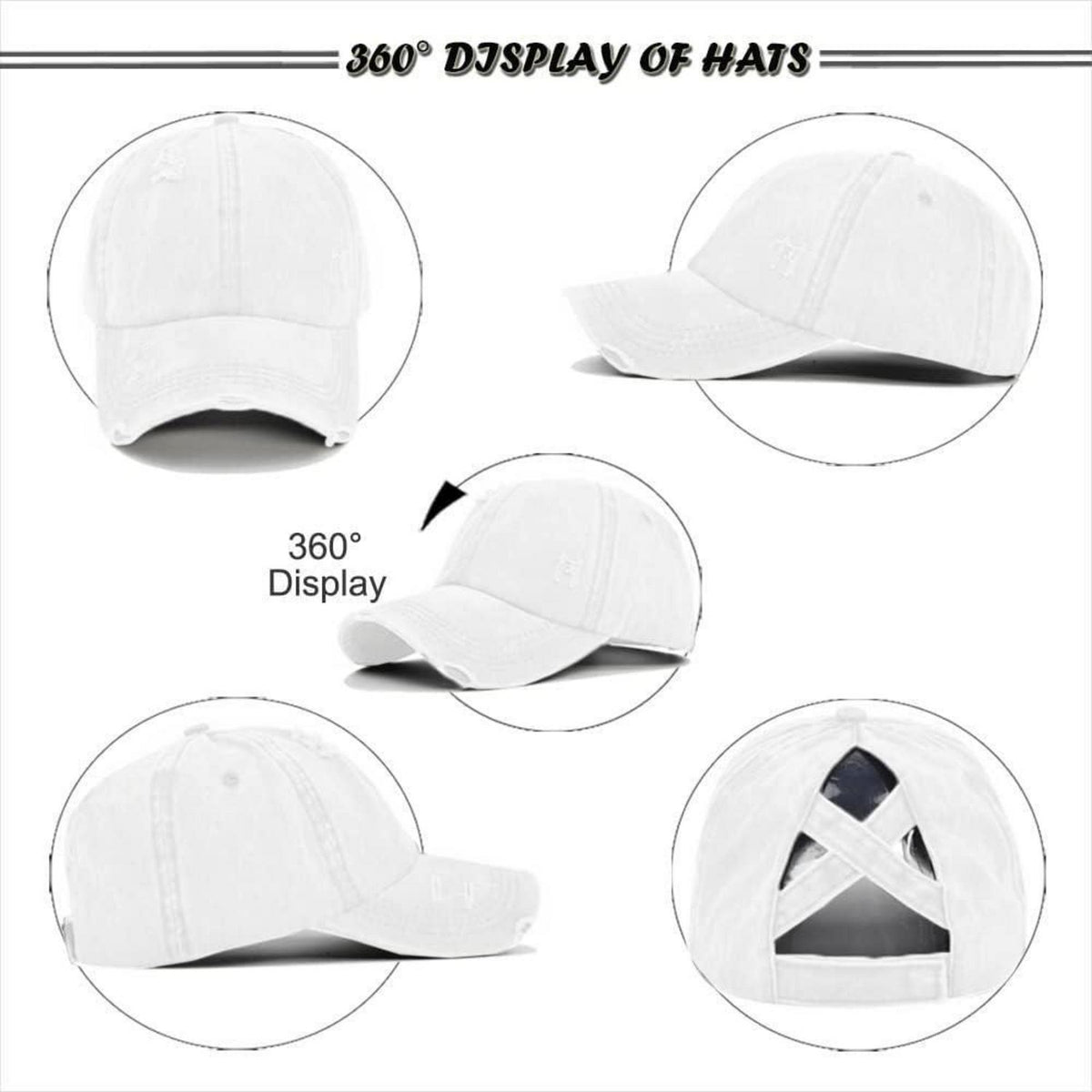 Damen Baseballkappe Pferdeschwanz – Vintage Sonnenhut für Sport & Outdoor