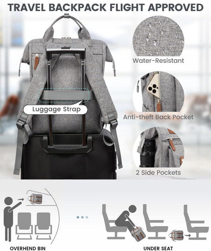 Damen Rucksack Laptop Schulrucksack 15,6 Zoll wasserdicht Uni Business