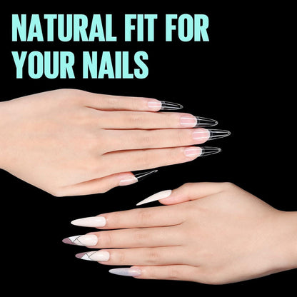 Stiletto Long Nageltips – 240 Stück, 12 Größen