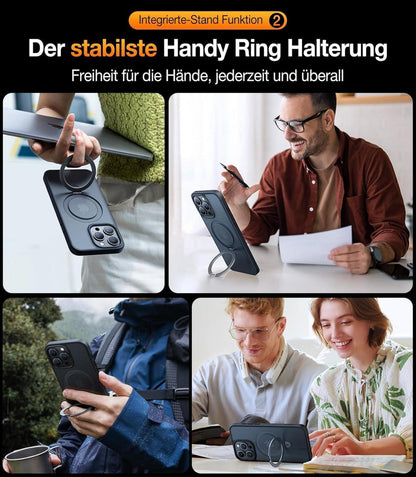 TORRAS iPhone 14 Pro Hülle Magnetring MagSafe Schwarz