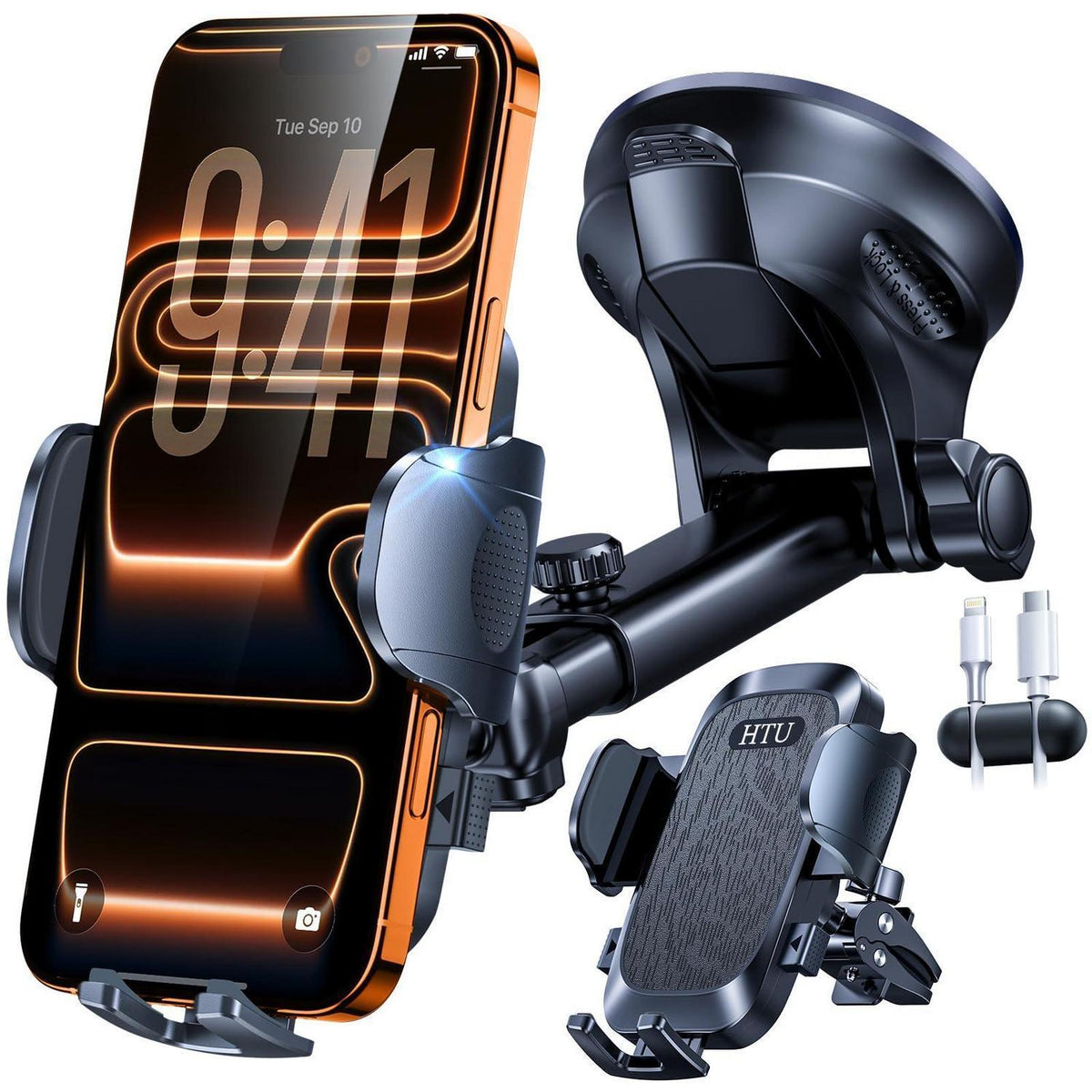 Handyhalterung Auto 360° Drehbar – Starker Saugnapf & Lüftung