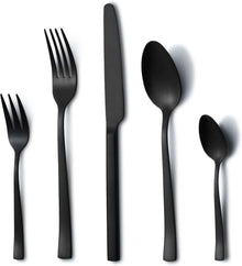 30-teiliges Besteck Set Schwarz Edelstahl für 6 Personen