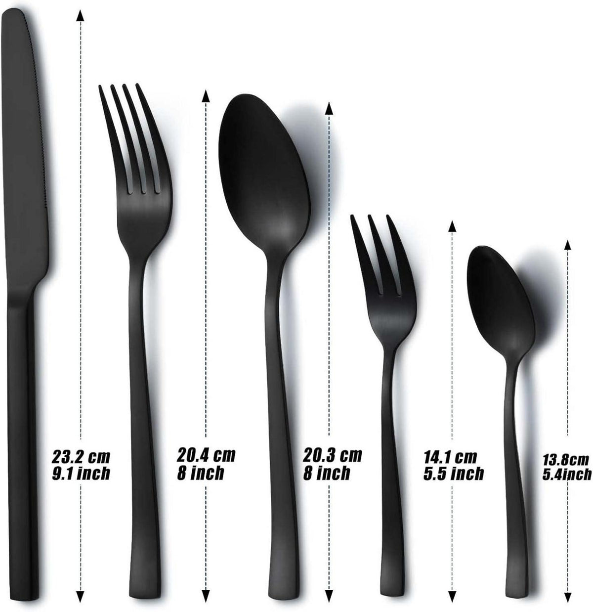 Hunnycook Besteck Set Schwarz 30-teilig Edelstahl für 6
