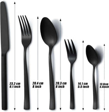 Hunnycook Besteck Set Schwarz 30-teilig Edelstahl für 6