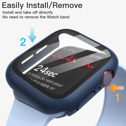 Apple Watch SE Series 6 5 4 44mm Case Cover with Screen Protector Blue