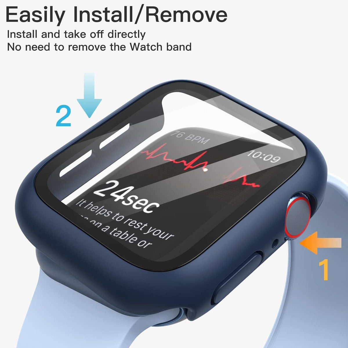 JETech Apple Watch SE Series 6 5 4 40mm Schutzhülle Displayschutz 2 Stück Blau