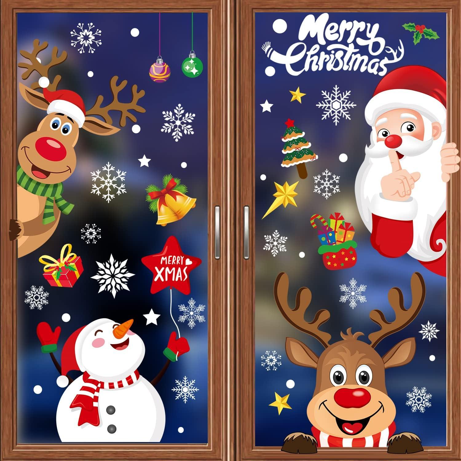 Weihnachten Fenstersticker 256 Stück Wiederverwendbar