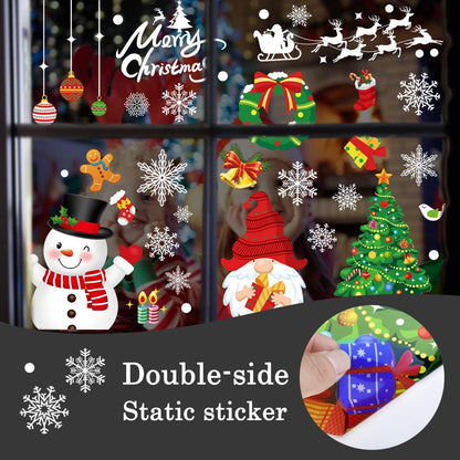 245 Stück Weihnachten Fenstersticker Doppelseitige PVC Aufkleber