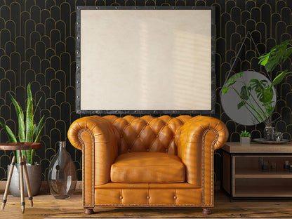 Selbstklebende Tapete Schwarz Gold Geometrische Muster 44×300cm Wandverkleidung