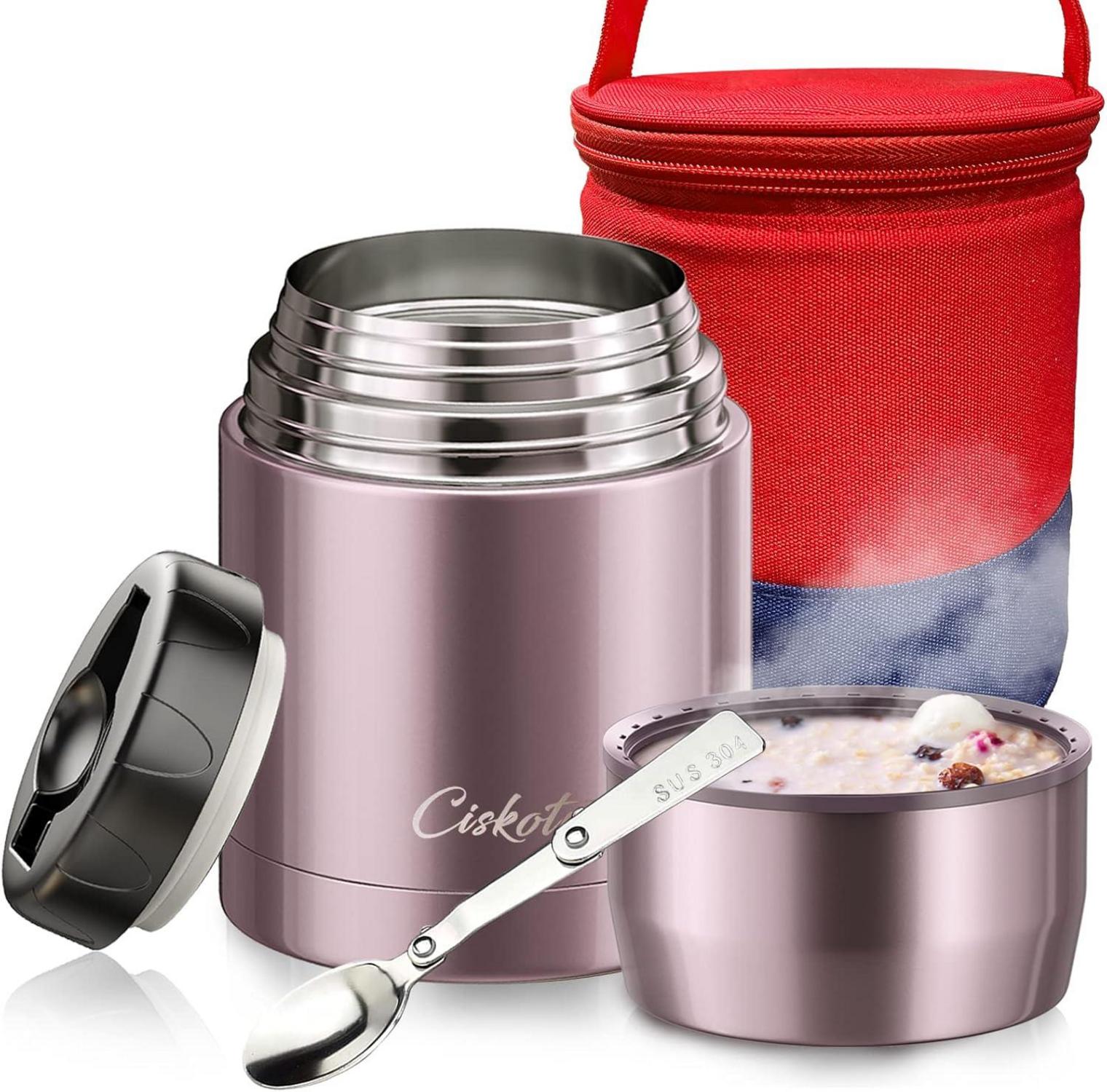 Isolierbehälter für Essen 800ml warm & kalt, mit Löffel