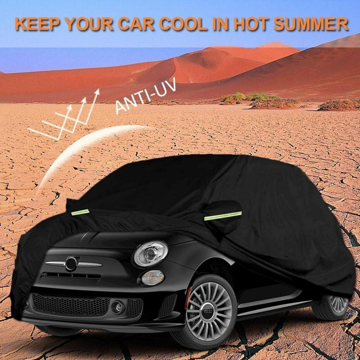 Wasserdichte Autoabdeckung Fiat 500 500C 500E Abarth 2007-2026