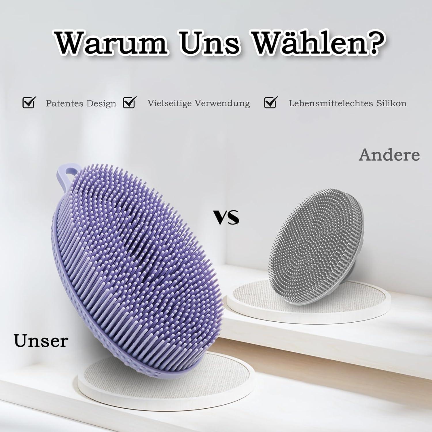 Silikon Körperbürste Doppelseitige Badebürste für Tiefenreinigung
