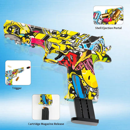 Graffiti Spielzeugpistole mit Schaumblaster und Hüllenauswurf