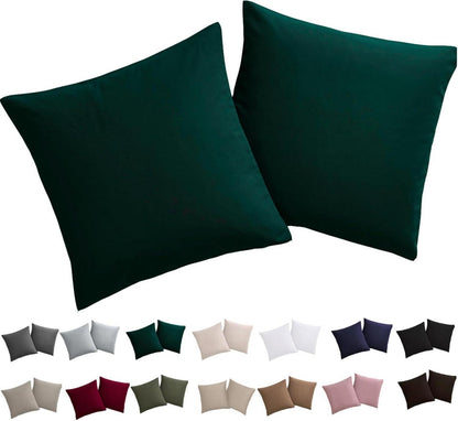 Soifox Kissenbezug Set Dunkelgrün Mikrofaser Reißverschluss 80x80