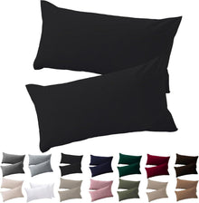 Kissenbezug Schwarz Mikrofaser 2er Set 40x80 Reißverschluss