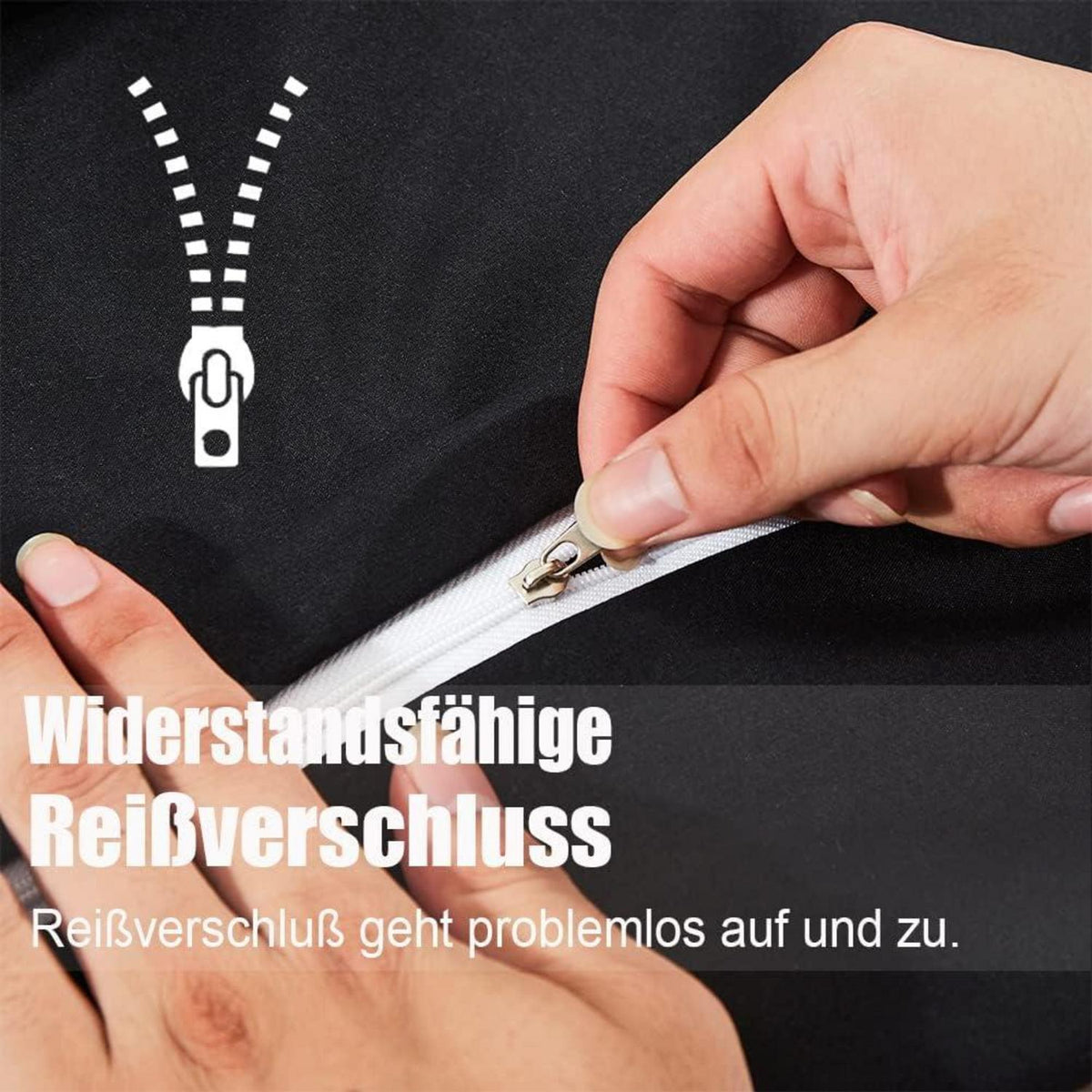Kissenbezug 80x80 2er Set Schwarz Mikrofaser Reißverschluss Bügelfrei