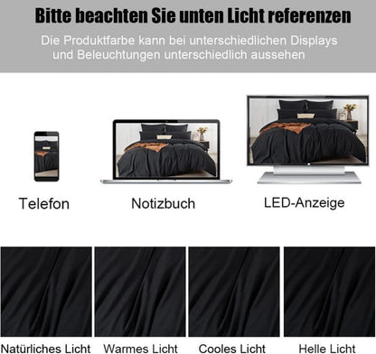 Soifox Kissenbezug 80x80 Schwarz 2er Set Mikrofaser mit Reißverschluss