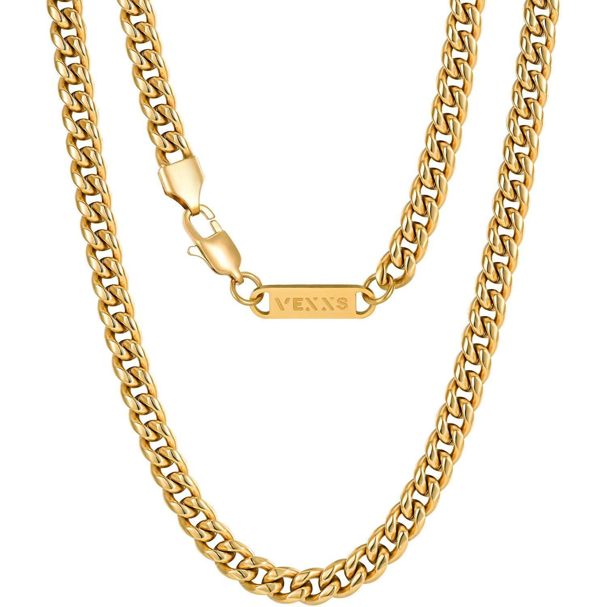 Herren Panzerkette 18K Gold beschichtet Cuban Miami Gliederkette